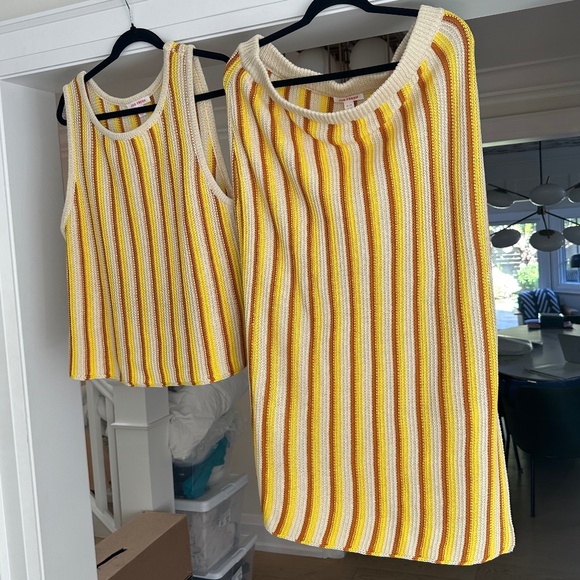 JOE FRESH Multicolour Striped Knit Tank & Midi Skirt Set - Size XL - Picture 3 of 14